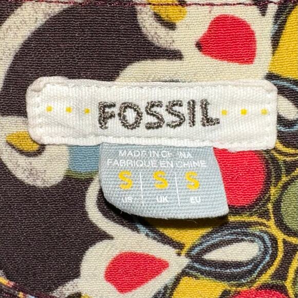 Fossil Floral Mandala Motif Shift Mini Dress Size Small - Picture 3 of 12